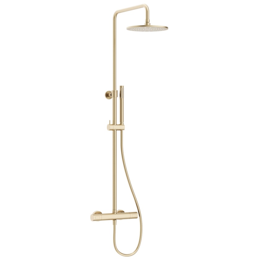 Cutout image of Crosswater Central Brushed Brass Thermostatic Shower Column